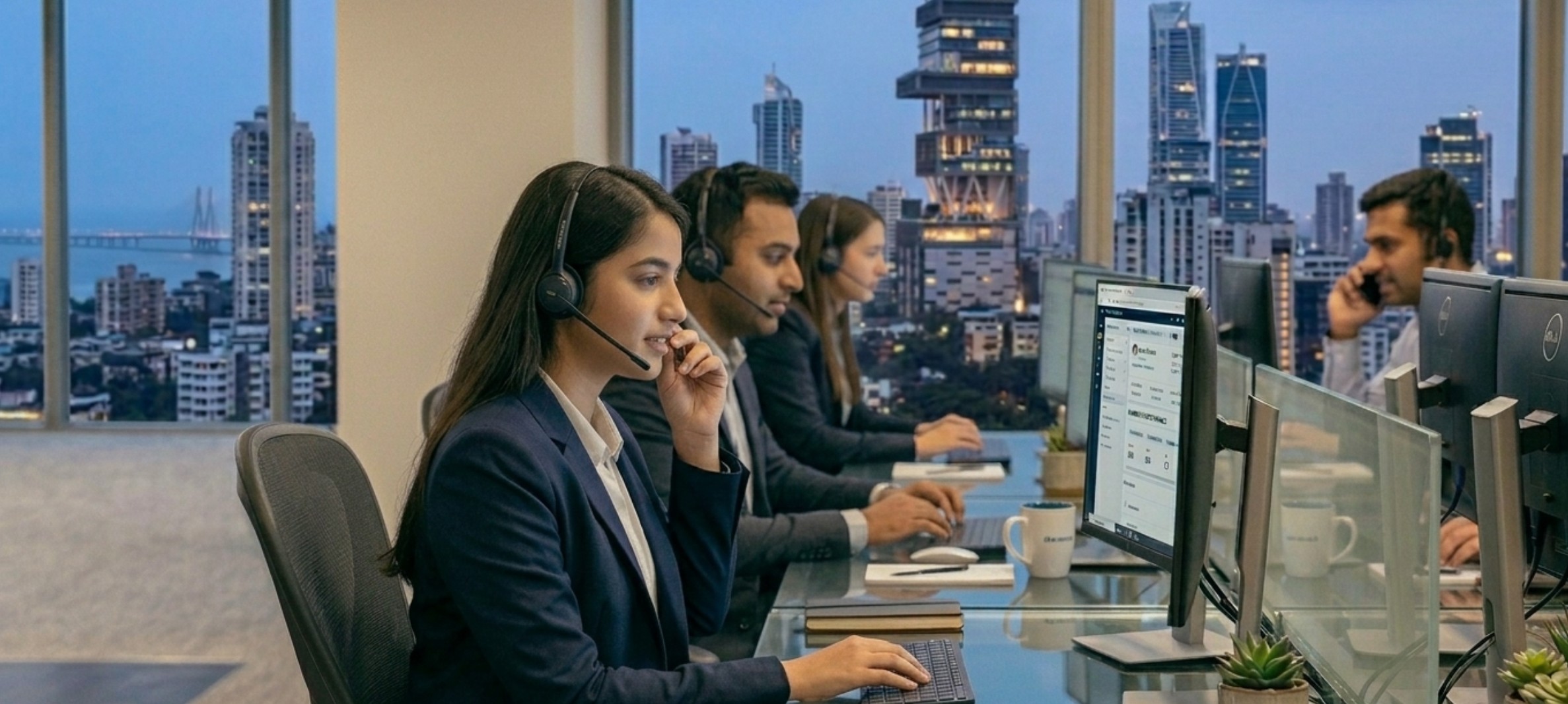 Indian BPO team working
